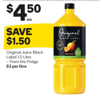 Woolworths Original Juice Black Label 1.5 Litre offer