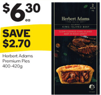 Woolworths Herbert Adams Premium Pies 400-420g offer