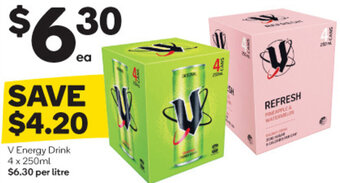 Woolworths V Energy Drink 4 x 250ml offer