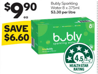 Woolworths Bubly Sparkling Water 8 x 375ml offer