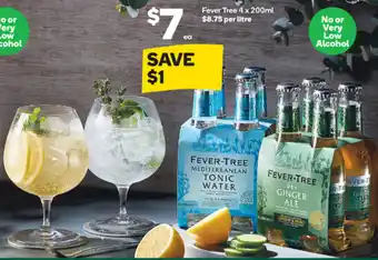 Woolworths Fever Tree 4 x 200ml offer