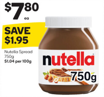 Woolworths Nutella Spread 750g offer