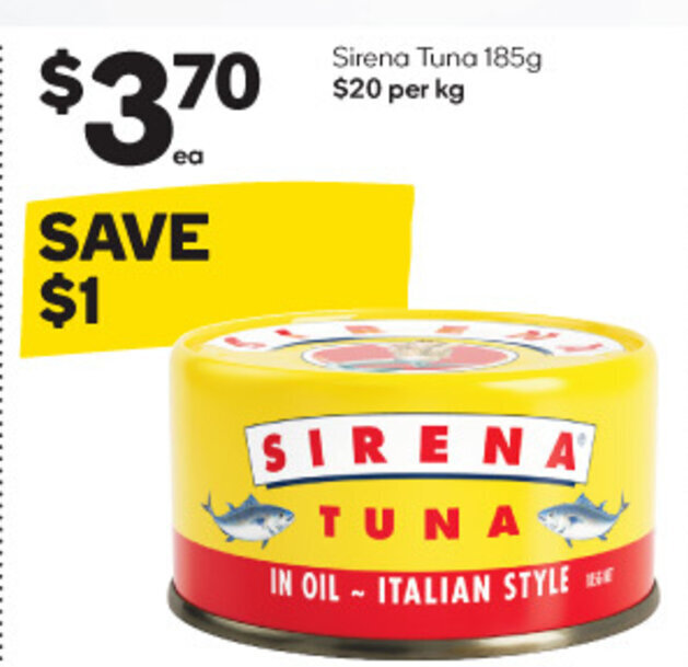 Sirena Tuna 185g offer at Woolworths