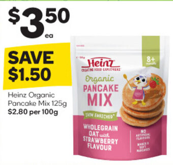 Woolworths Heinz Organic Pancake Mix 125g offer
