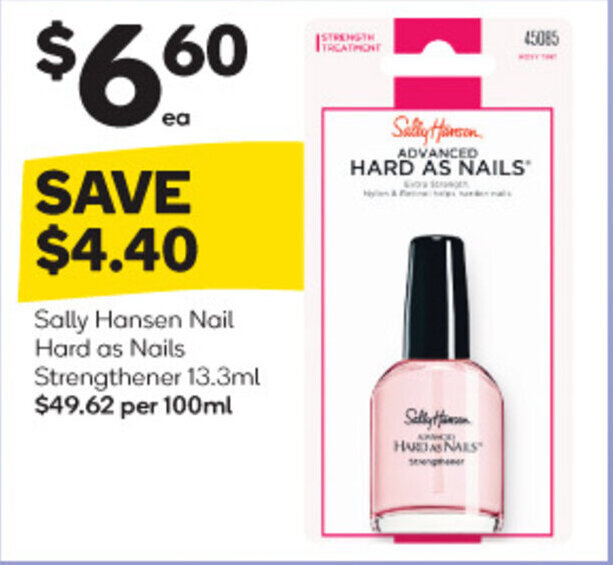Sally Hansen Nail Hard as Nails Strengthener 13.3ml offer at Woolworths