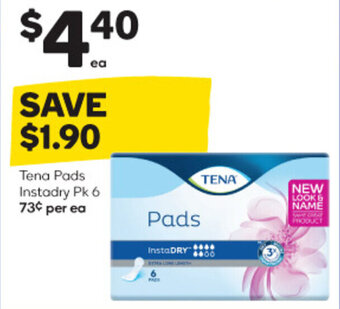 Woolworths Tena Pads Instadry Pk 6 offer