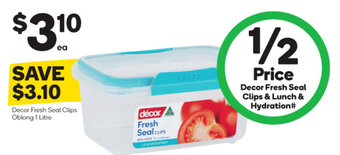Woolworths Decor Fresh Seal Clips Oblong 1 Litre offer