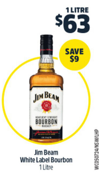 Woolworths Jim Beam White Label Bourbon 1 Litre offer