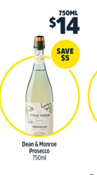 Woolworths Dean & Monroe Prosecco 750ml offer