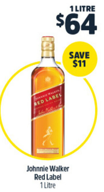 Woolworths Johnnie Walker Red Label 1 Litre offer