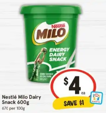 IGA Nestlé Milo Dairy Snack 600g offer