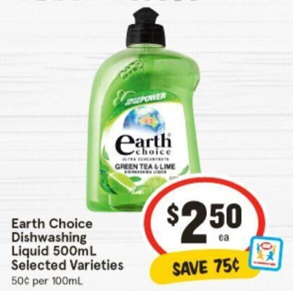 Earth Choice Dishwashing Liquid 500mL Selected Varieties offer at IGA