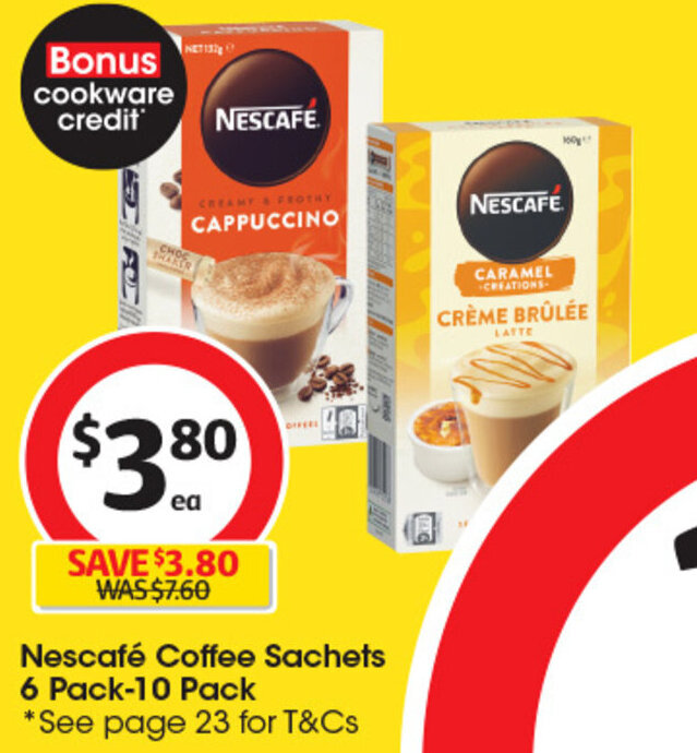Nescafé Coffee Sachets 6 Pack10 Pack offer at Coles