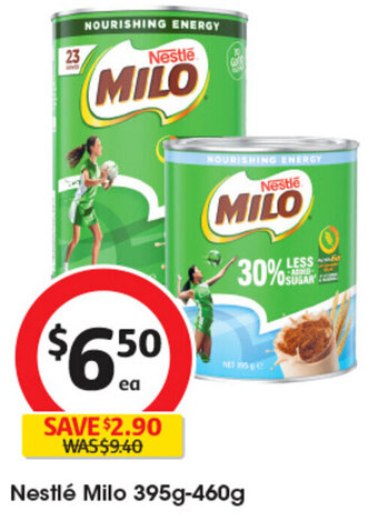 Coles Nestlé Milo 395g-460g offer