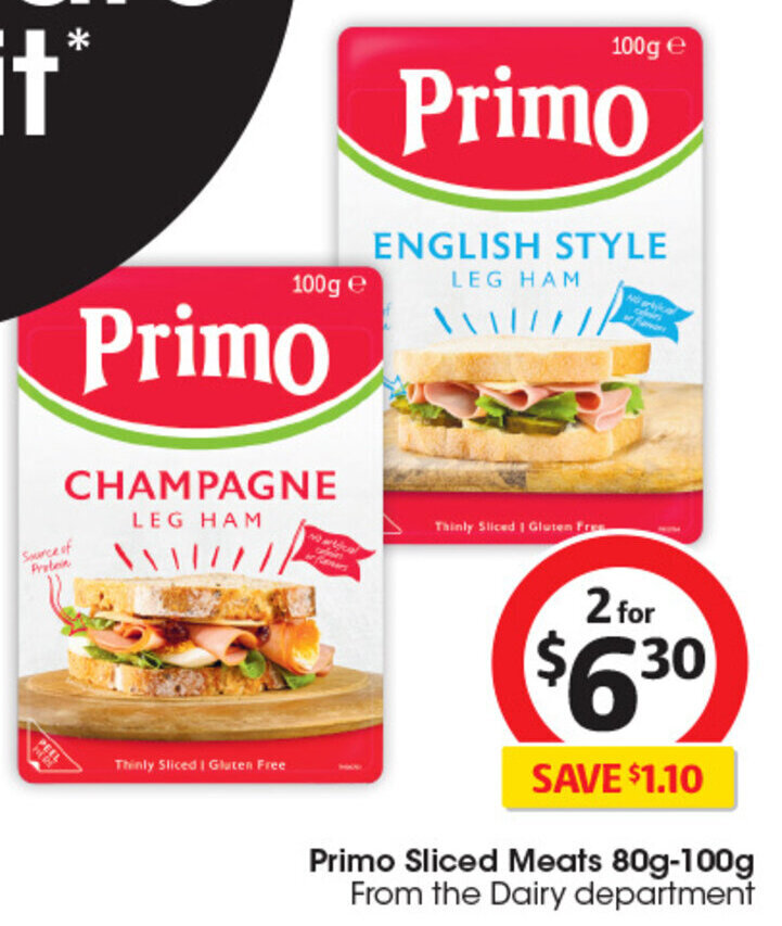 Primo Sliced Meats 80g100g offer at Coles