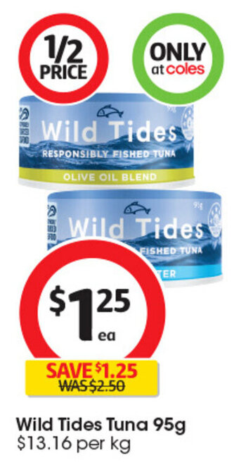 Coles Wild Tides Tuna 95g offer