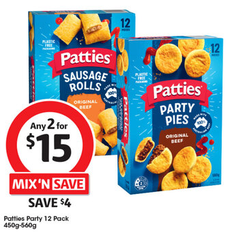 Coles Patties Party 12 Pack 450g-560g offer