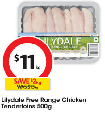 Coles Lilydale Free Range Chicken Tenderloins 500g offer