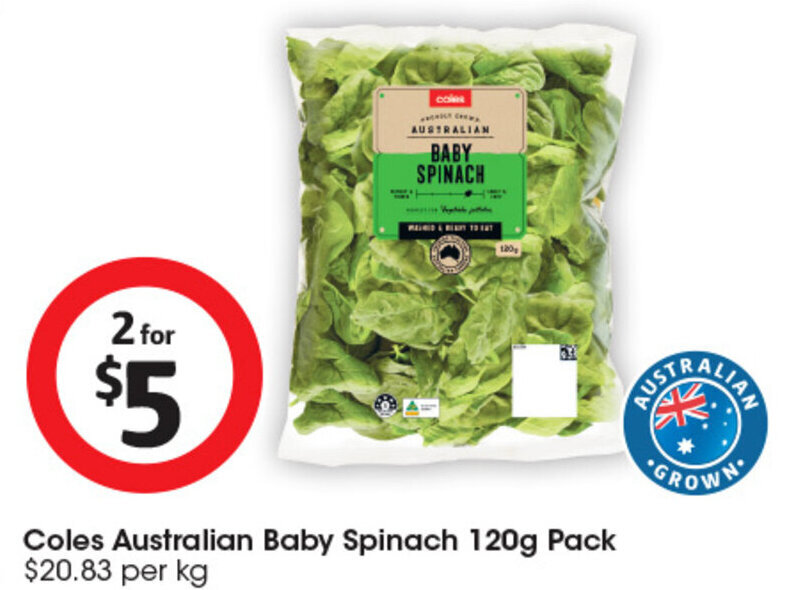 Coles discount spinach bag