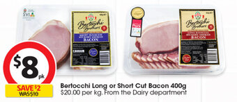 Coles Bertocchi Long or Short Cut Bacon 400g offer