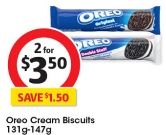 Coles Oreo Cream Biscuits 131g-147g offer