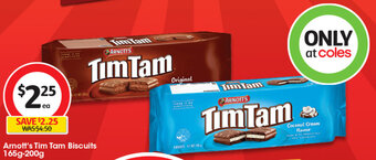 Coles Arnott's Tim Tam Biscuits 165g-200g offer