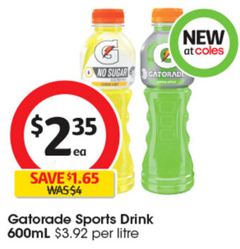 Coles Gatorade Sports Drink 600mL offer