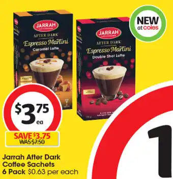 Coles Jarrah After Dark Coffee Sachets 6 Pack offer