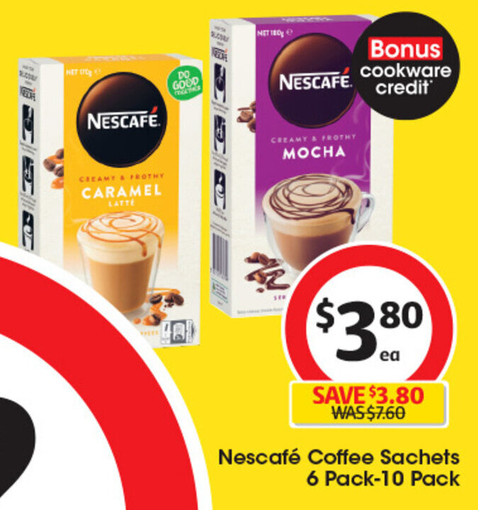 Nescafé Coffee Sachets 6 Pack10 Pack offer at Coles