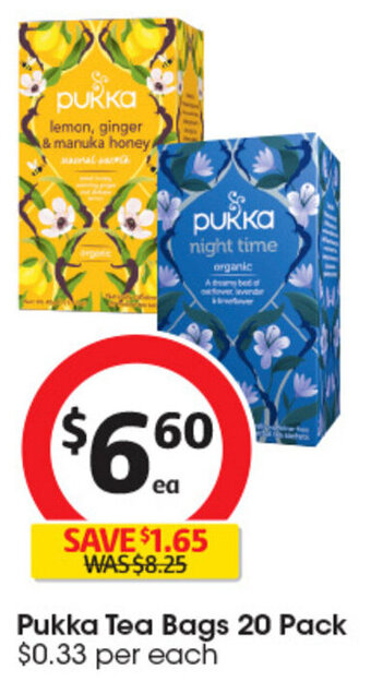 Coles Pukka Tea Bags 20 Pack offer