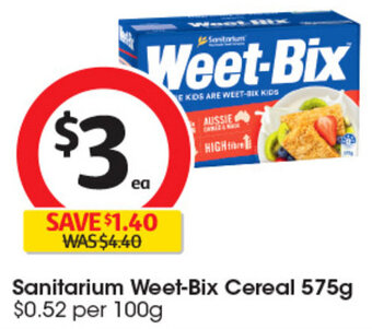 Coles Sanitarium Weet-Bix Cereal 575g offer