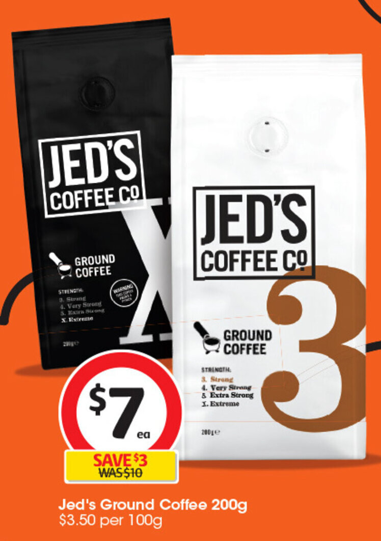 Jed's Ground Coffee 200g offer at Coles