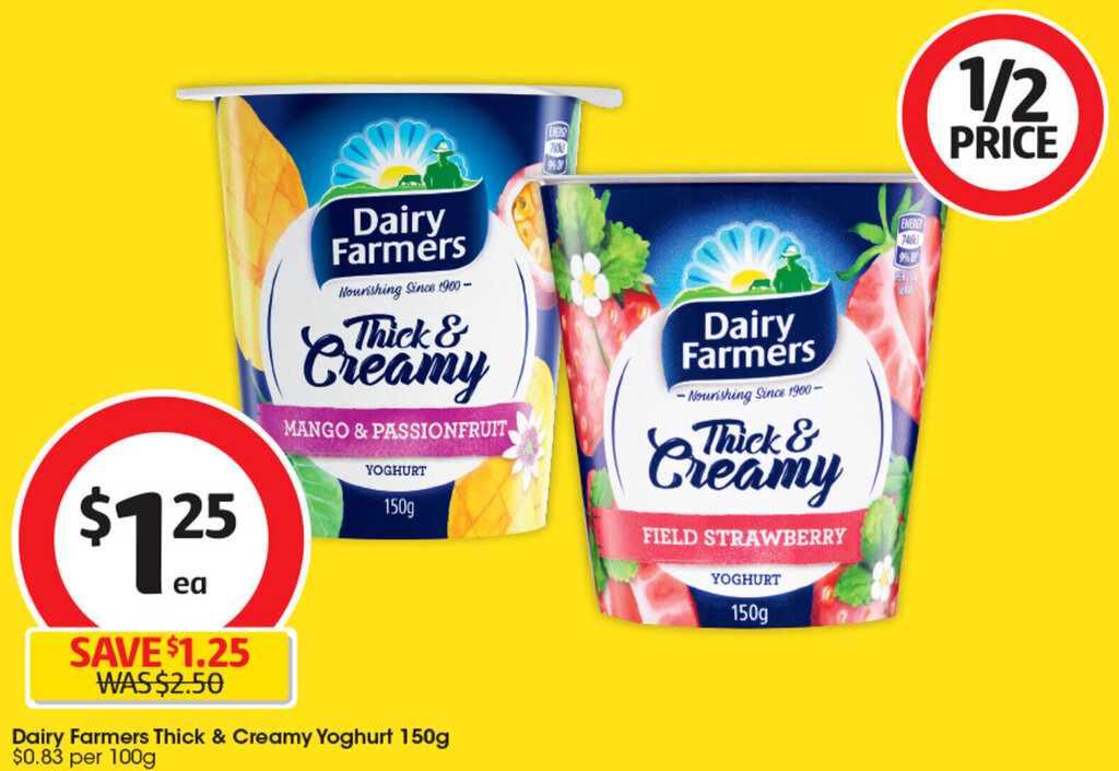 Dairy Farmers Thick & Creamy Yoghurt 150g offer at Coles