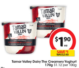 Coles Tamar Valley Dairy The Creamery Yoghurt 170g offer