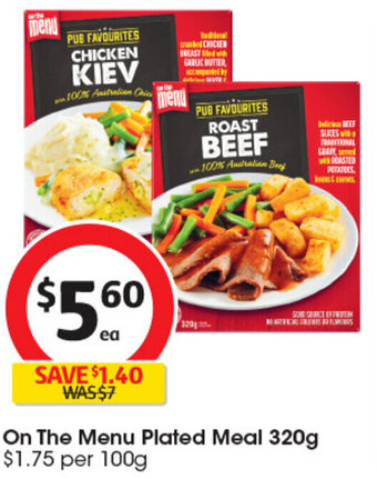 Coles On The Menu Plated Meal 320g offer