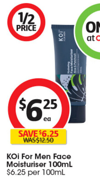 Coles KOI For Men Face Moisturiser 100mL offer