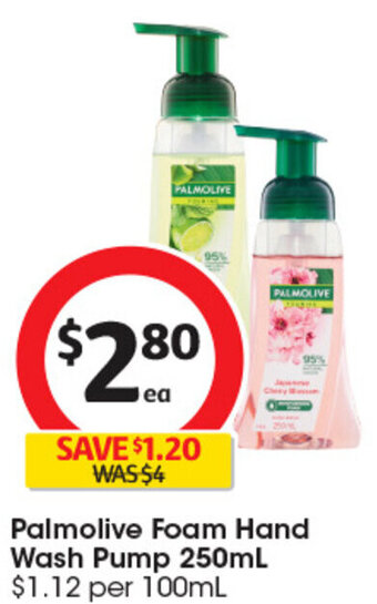 Coles Palmolive Foam Hand Wash Pump 250mL offer