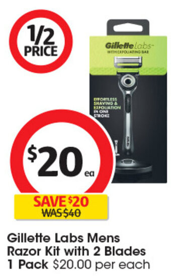 Coles Gillette Labs Mens Razor Kit with 2 Blades 1 Pack offer