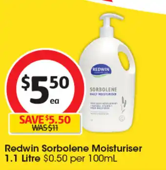 Coles Redwin Sorbolene Moisturiser 1.1 Litre offer
