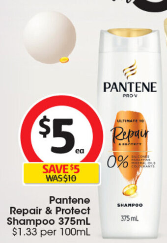 Coles Pantene Repair & Protect Shampoo 375mL offer