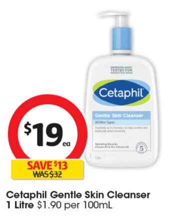 Coles Cetaphil Gentle Skin Cleanser 1 Litre offer