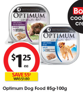 Coles Optimum Dog Food 85g-100g offer