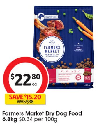 Coles Farmers Market Dry Dog Food 6.8kg offer