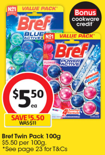 Coles Bref Twin Pack 100g offer