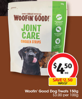 Coles Woofin' Good Dog Treats 150g offer