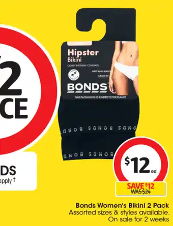 Coles Bonds Women's Bikini 2 Pack offer