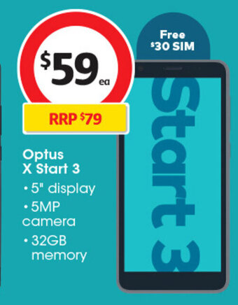 Coles Optus X Start 3 offer