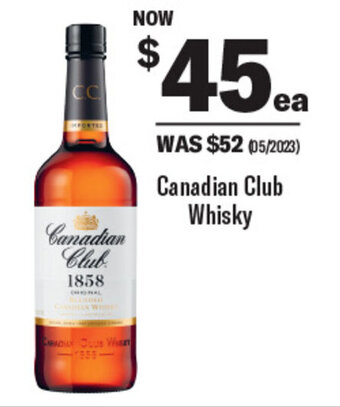 Coles Canadian Club Whisky offer