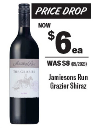 Coles Jamiesons Run Grazier Shiraz offer