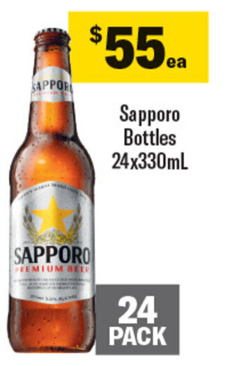 Sapporo Bottles 24x330mL